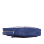 Pochette de sac triangulaire en cuir de veau bleu