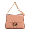 Bolso de hombro Interlocking G Piel de vaca rosa
