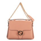 Bolso de hombro Interlocking G Piel de vaca rosa