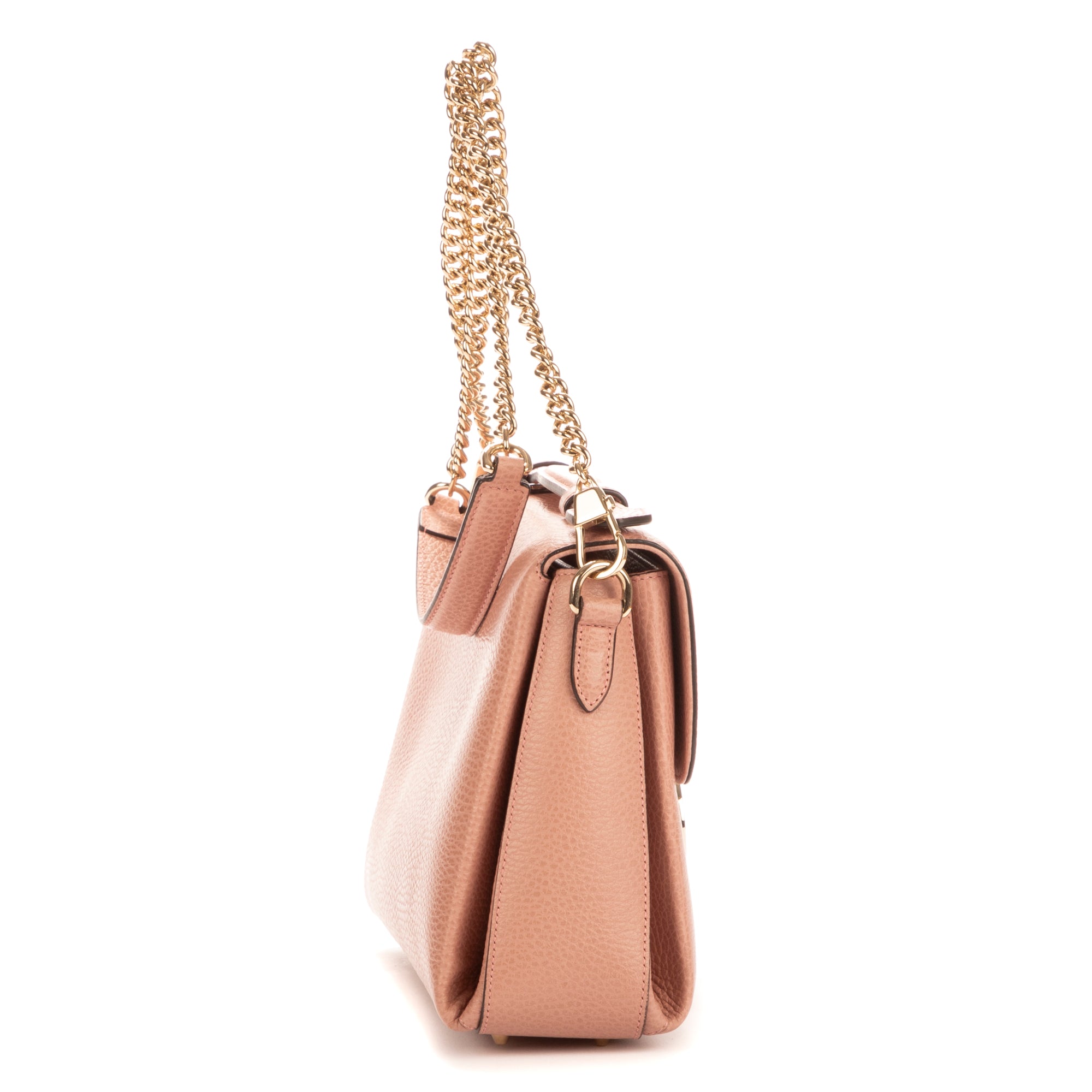 Bolso de hombro Interlocking G Piel de vaca rosa