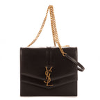 Sac Bandoulière Sulpice Cuir de veau noir