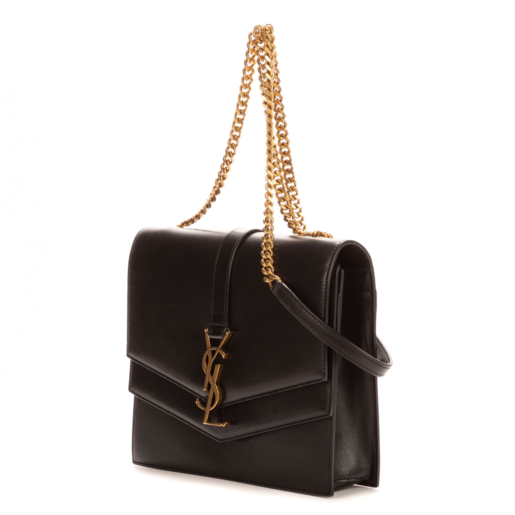 Sac Bandoulière Sulpice Cuir de veau noir