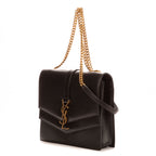 Sac Bandoulière Sulpice Cuir de veau noir