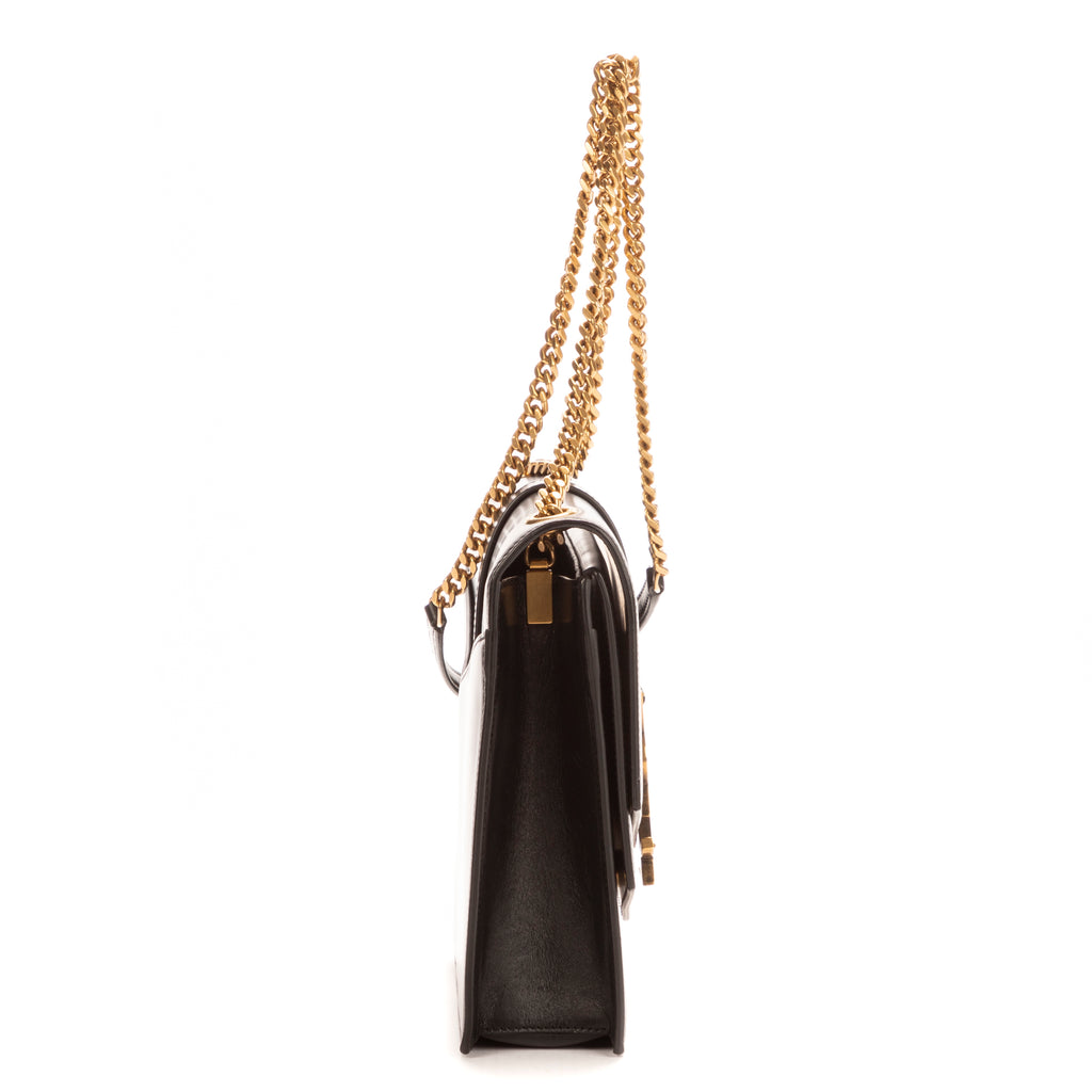 Sac Bandoulière Sulpice Cuir de veau noir
