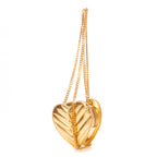 Shoulder Bag Heart Mini Gold Metalic calfskin leather