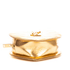Shoulder Bag Heart Mini Gold Metalic calfskin leather