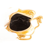 Shoulder Bag Heart Mini Gold Metalic calfskin leather