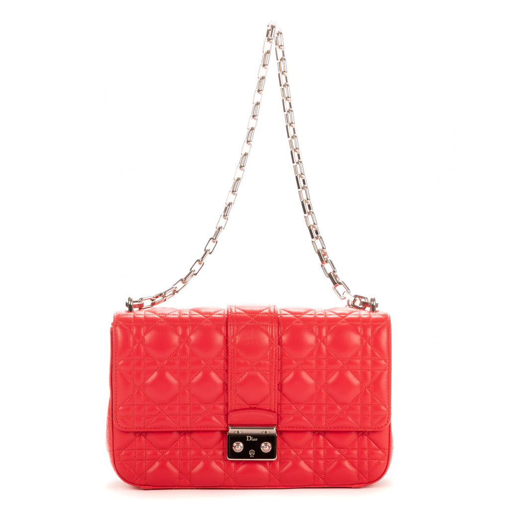 Bolso de hombro Miss Dior de piel Cannage rosa