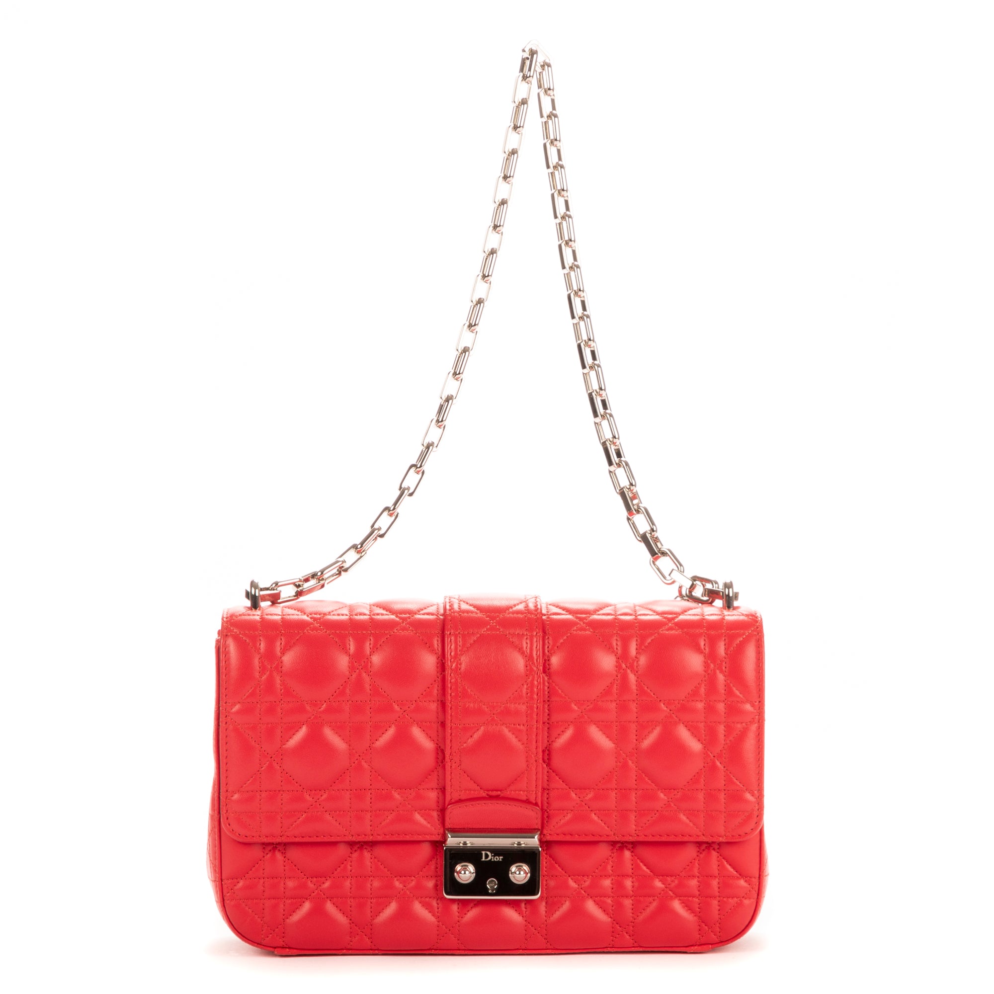 Bolso de hombro Miss Dior de piel Cannage rosa