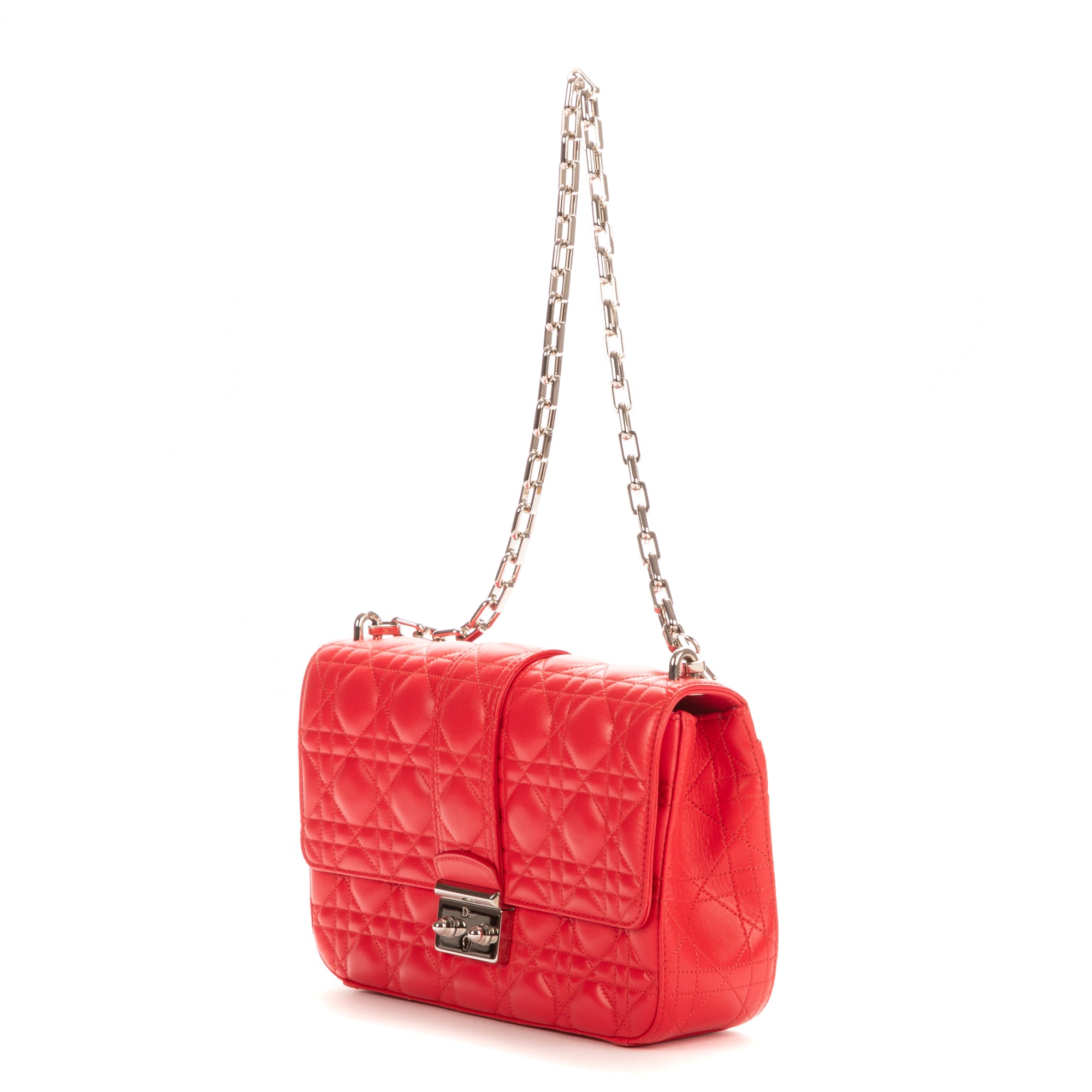 Bolso de hombro Miss Dior de piel Cannage rosa