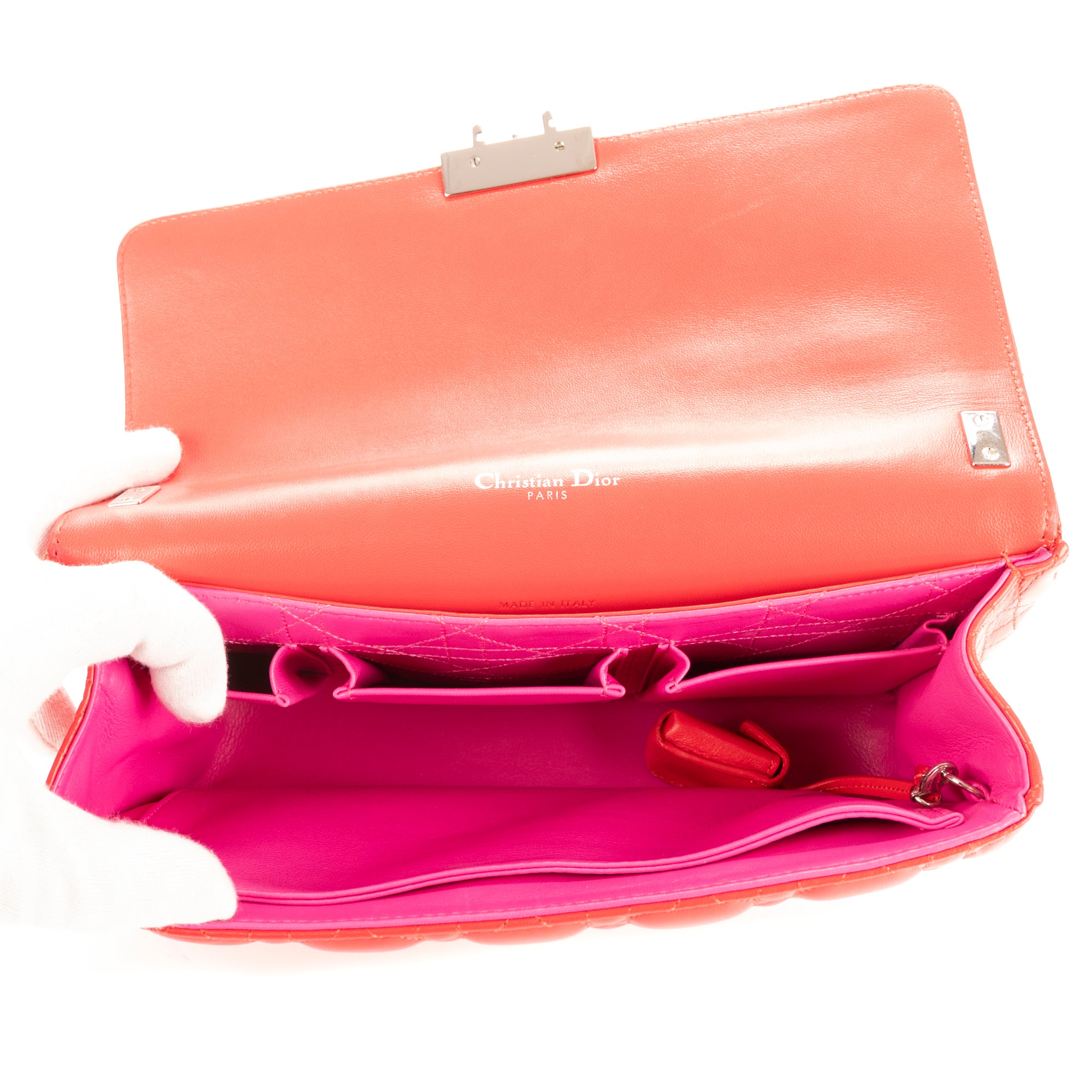 Bolso de hombro Miss Dior de piel Cannage rosa