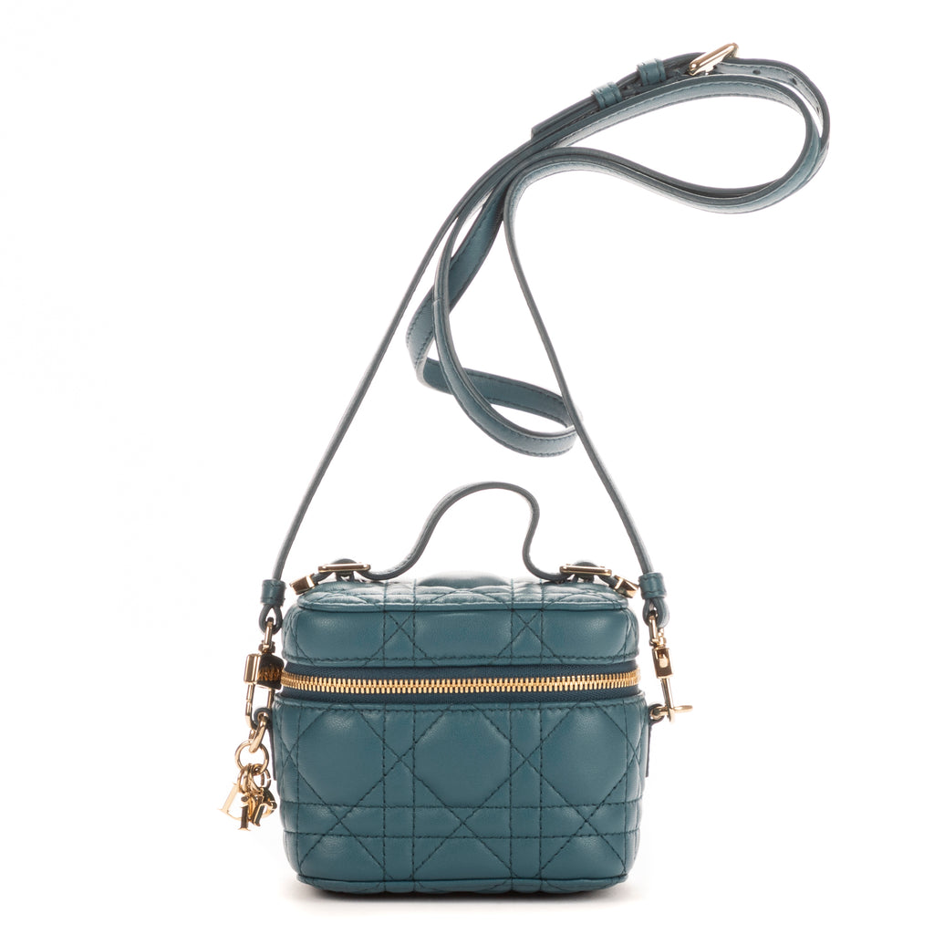 Bolso de mano Micro Lady Dior Vanity Case piel Ocean Cannage