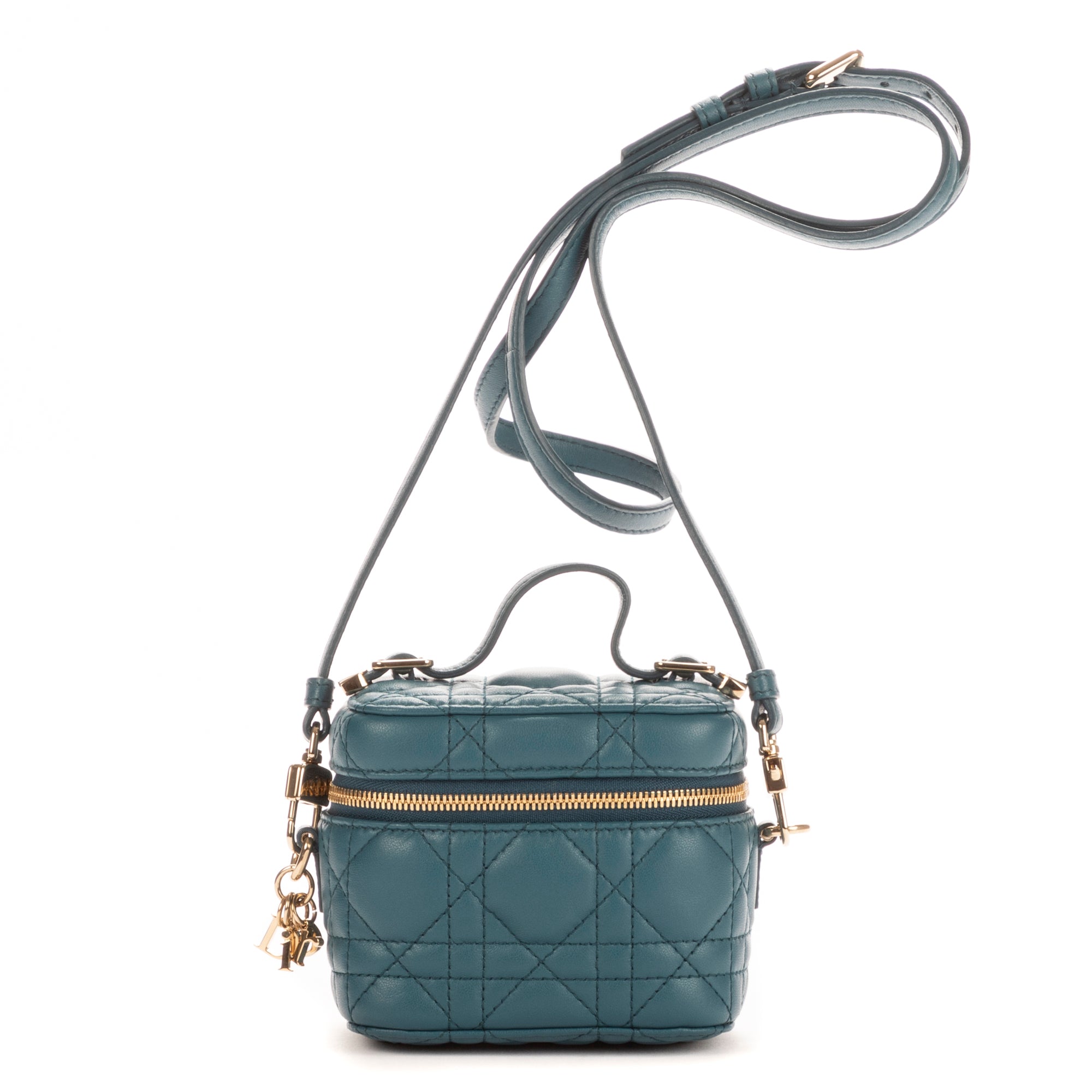 Bolso de mano Micro Lady Dior Vanity Case piel Ocean Cannage