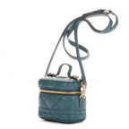 Bolso de mano Micro Lady Dior Vanity Case piel Ocean Cannage