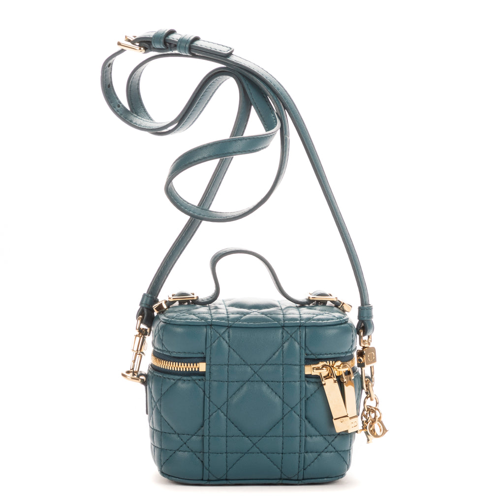 Bolso de mano Micro Lady Dior Vanity Case piel Ocean Cannage