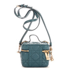 Bolso de mano Micro Lady Dior Vanity Case piel Ocean Cannage