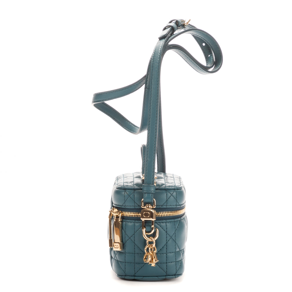 Bolso de mano Micro Lady Dior Vanity Case piel Ocean Cannage