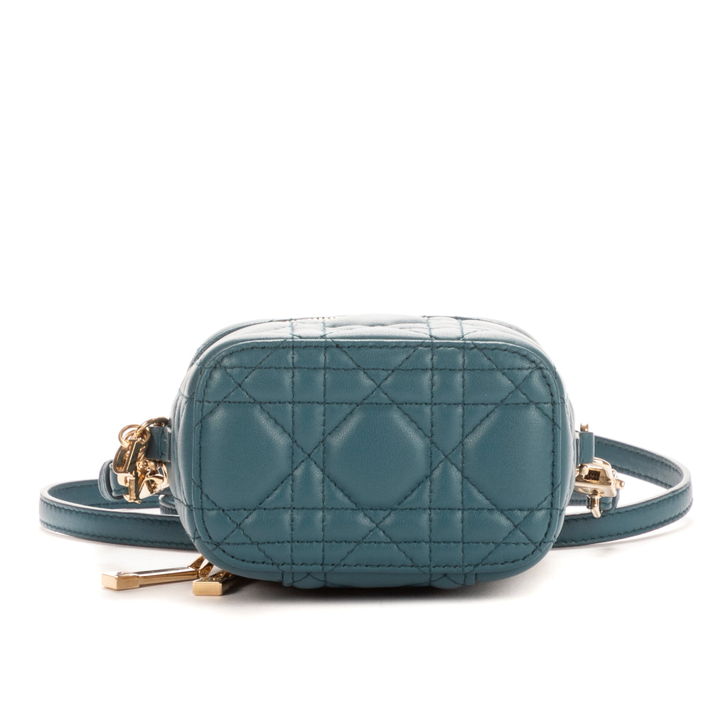 Bolso de mano Micro Lady Dior Vanity Case piel Ocean Cannage