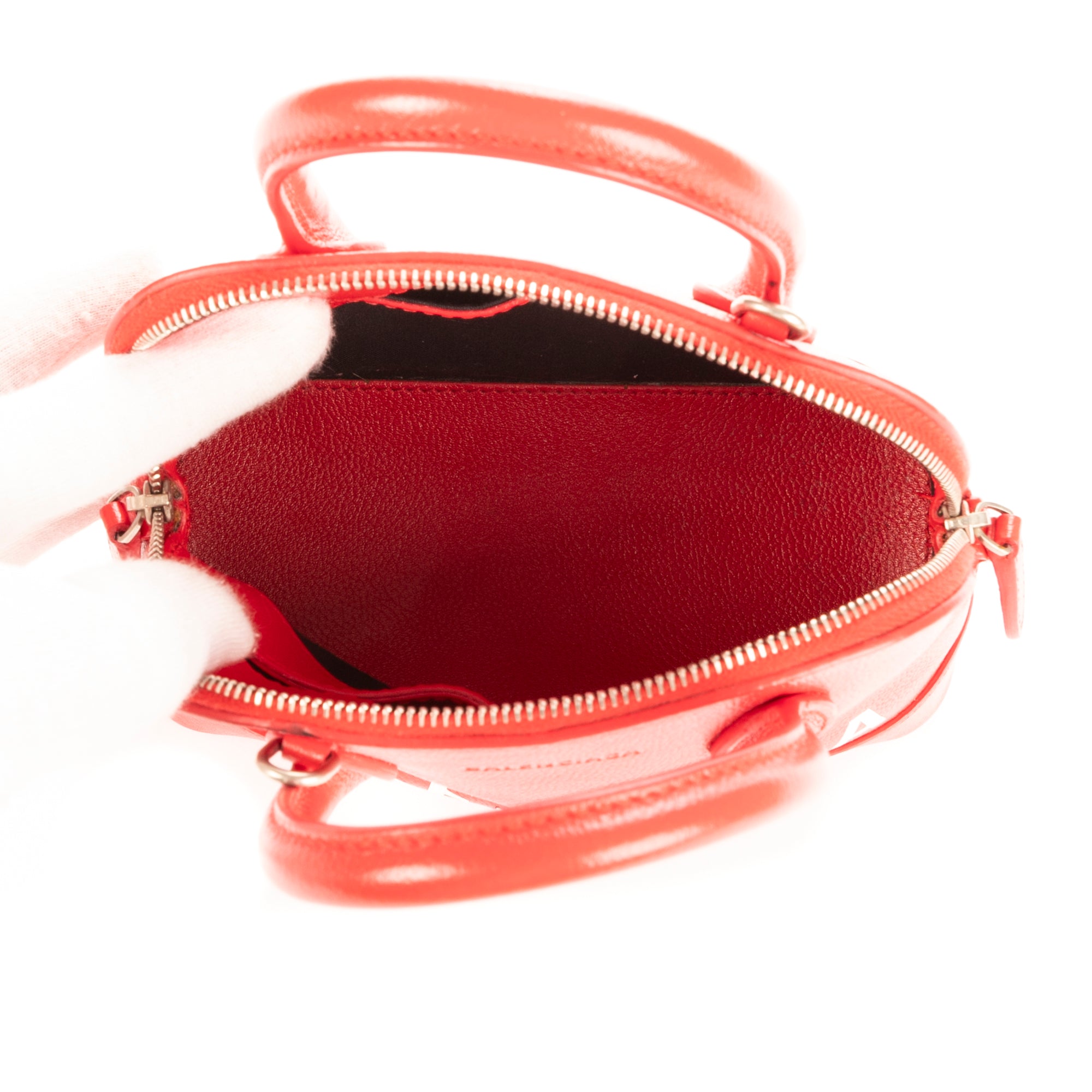 Bolso de mano XXS Ville de piel de becerro roja