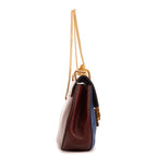 Bolso de hombro Drew en piel de becerro/ante azul