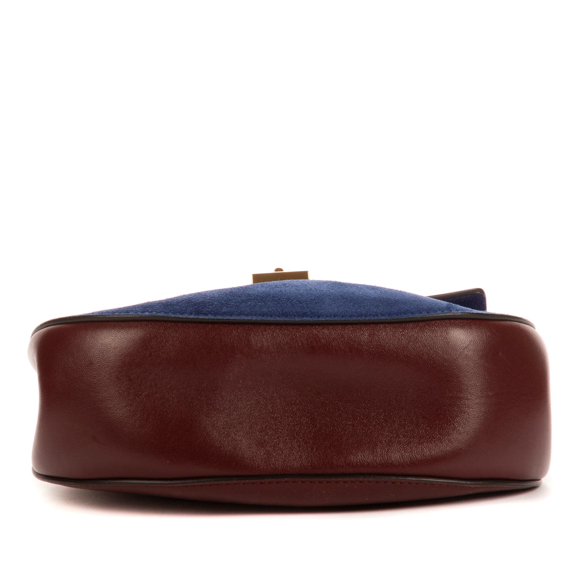 Bolso de hombro Drew en piel de becerro/ante azul
