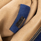 Bolso de hombro Drew en piel de becerro/ante azul