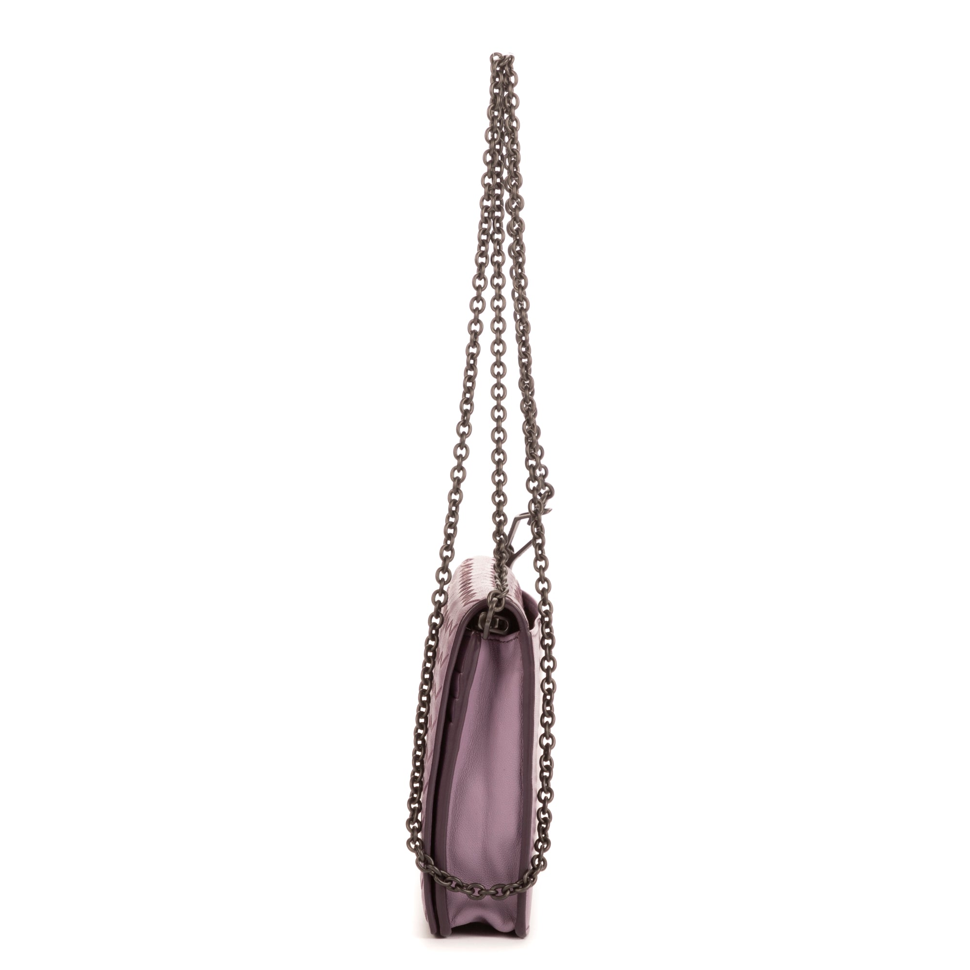 Shoulder Bag Ltd Ed. Ayers Butterfly WOC Lilac Intrecciato leather