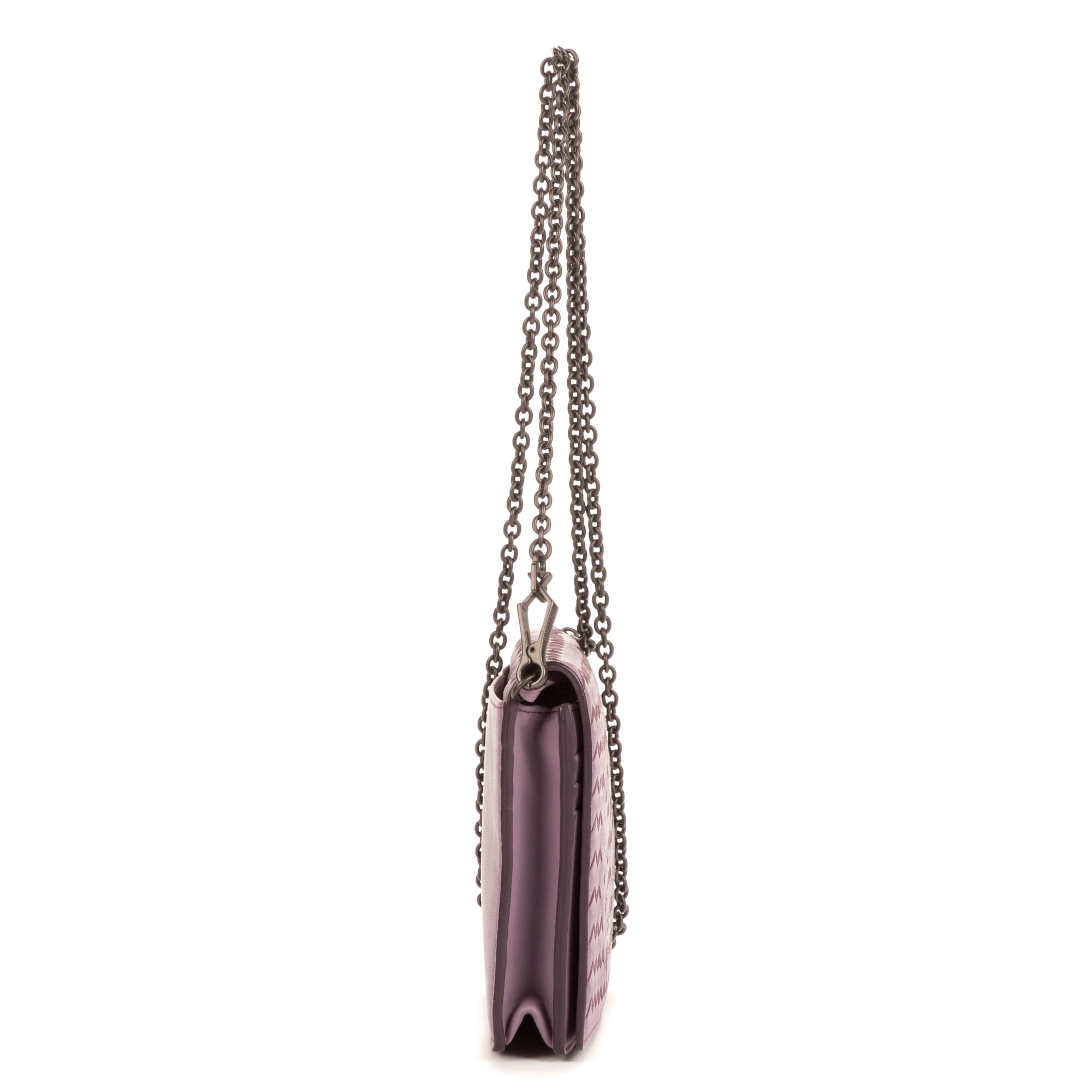 Shoulder Bag Ltd Ed. Ayers Butterfly WOC Lilac Intrecciato leather
