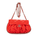 Bolso al hombro Cadena Redonda Piel de becerro roja