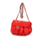Bolso al hombro Cadena Redonda Piel de becerro roja
