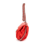 Bolso al hombro Cadena Redonda Piel de becerro roja