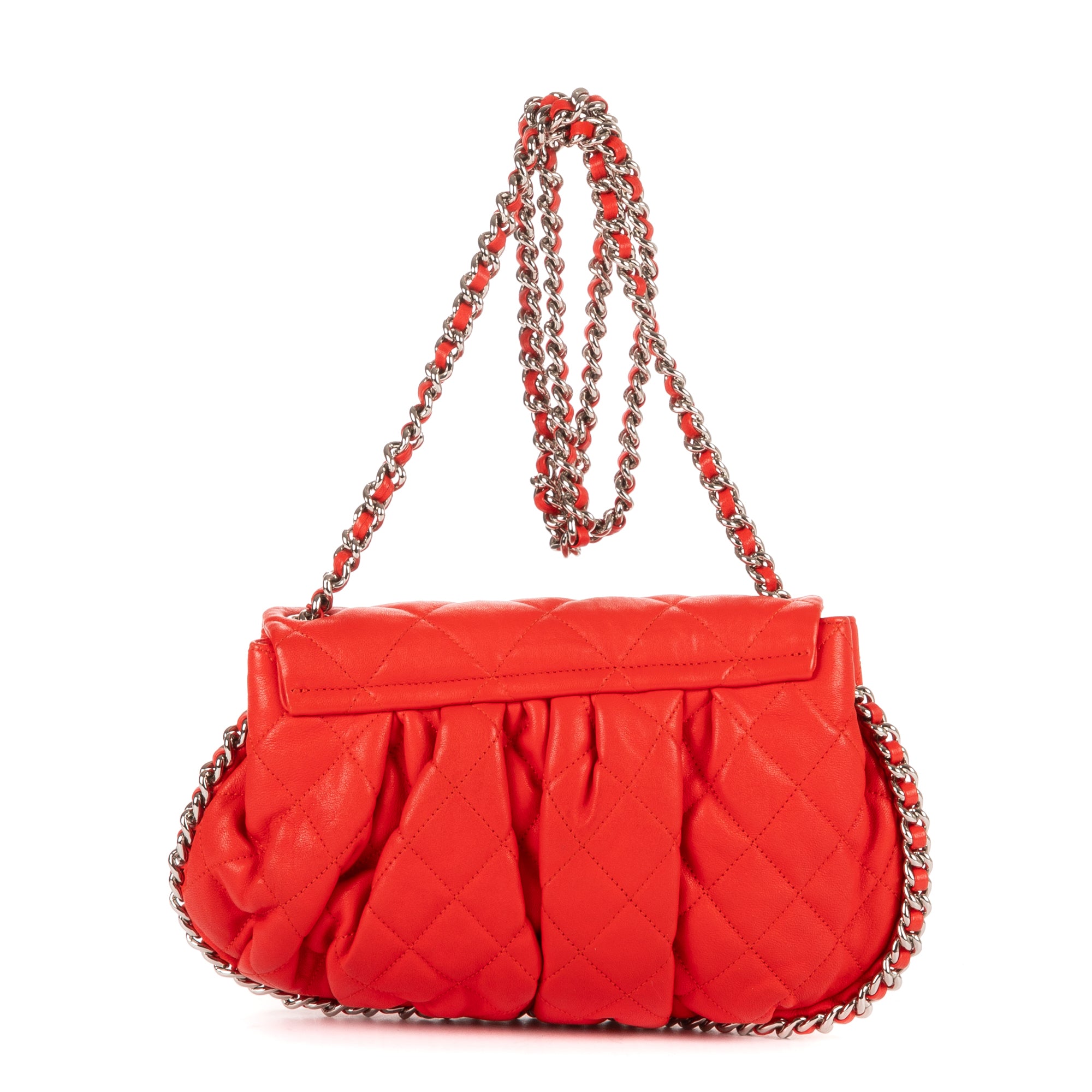 Bolso al hombro Cadena Redonda Piel de becerro roja