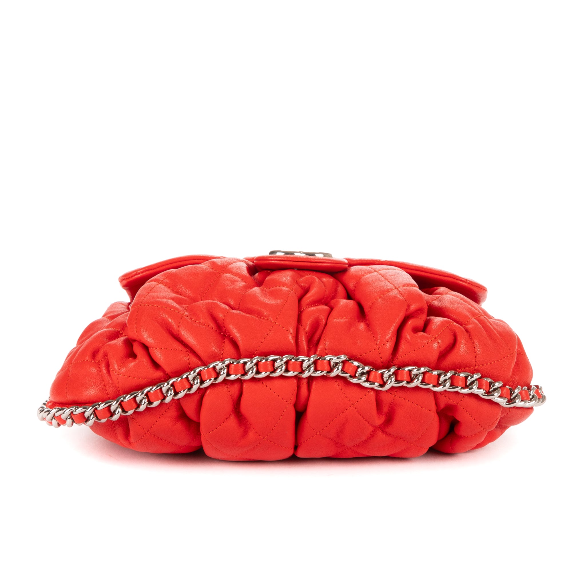 Bolso al hombro Cadena Redonda Piel de becerro roja