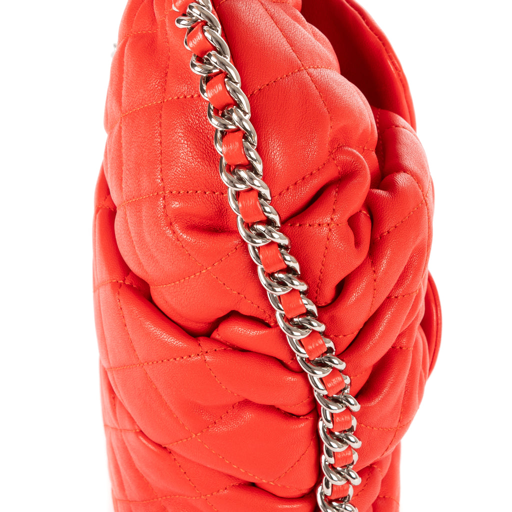 Bolso al hombro Cadena Redonda Piel de becerro roja