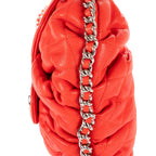 Bolso al hombro Cadena Redonda Piel de becerro roja