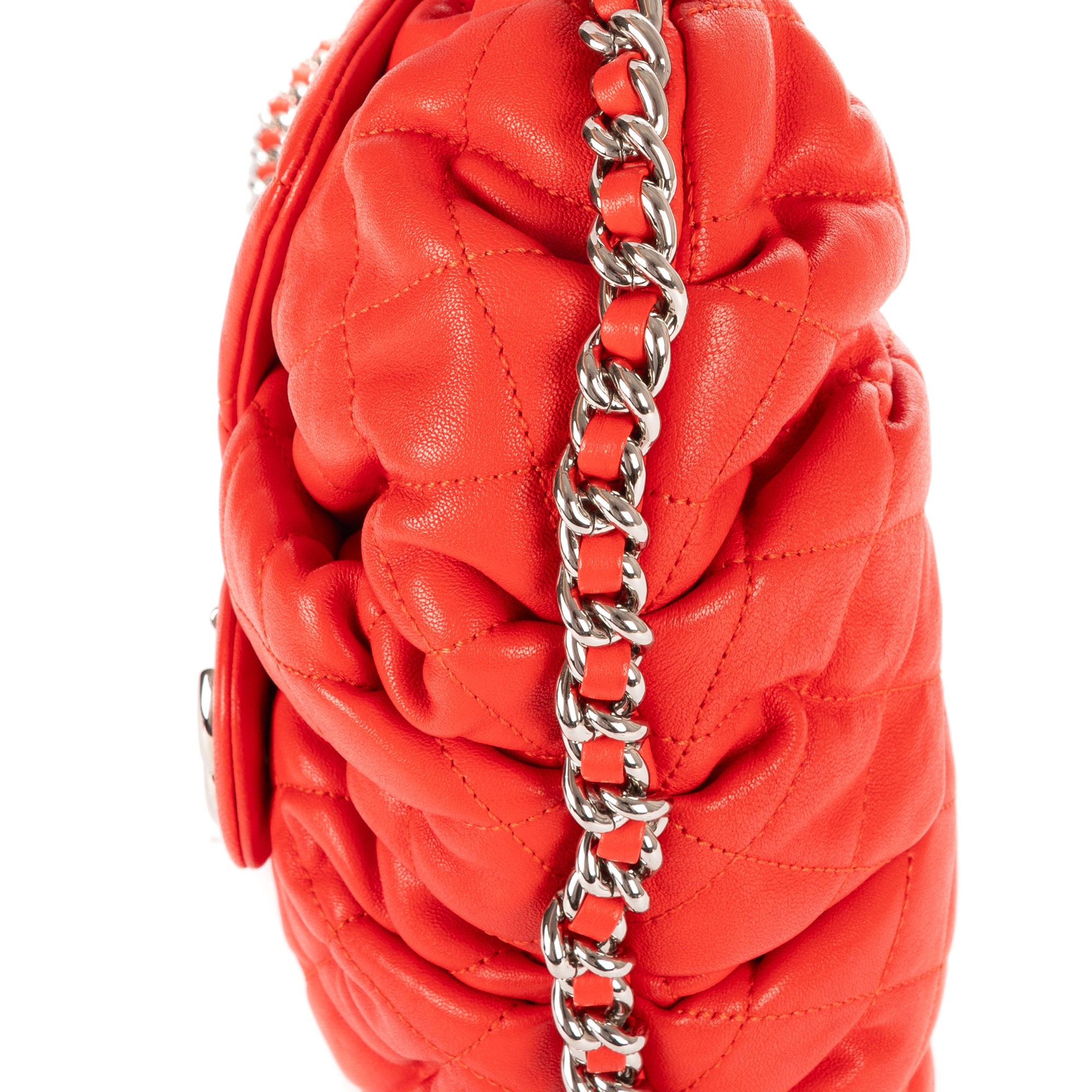 Bolso al hombro Cadena Redonda Piel de becerro roja