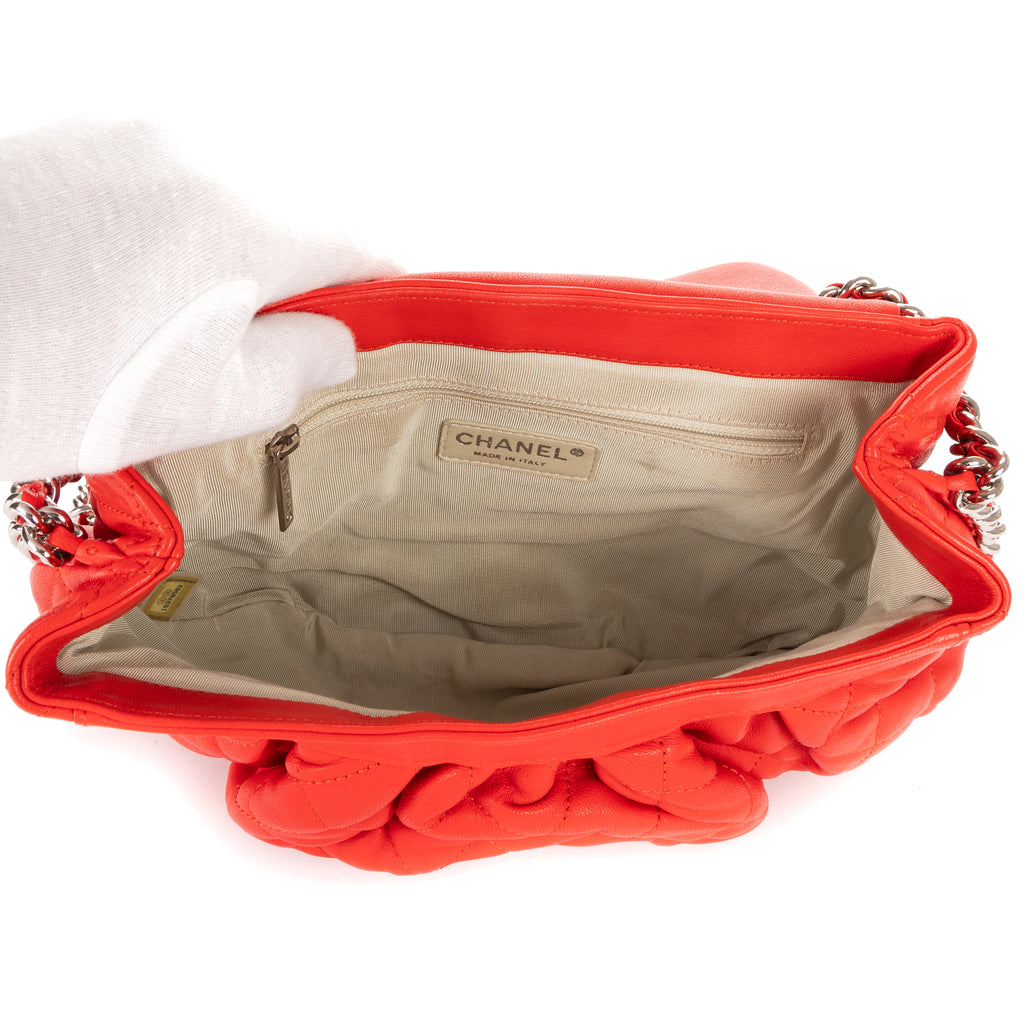 Bolso al hombro Cadena Redonda Piel de becerro roja