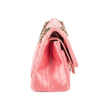 Shoulder Bag Reissue Mini Double Flap Crocodile Satin Pink Satin Croco Quilted