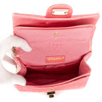 Shoulder Bag Reissue Mini Double Flap Crocodile Satin Pink Satin Croco Quilted