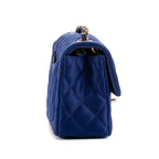 Shoulder Bag Classic Flap Satin Blue Satin