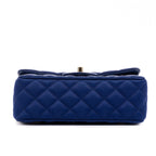 Shoulder Bag Classic Flap Satin Blue Satin