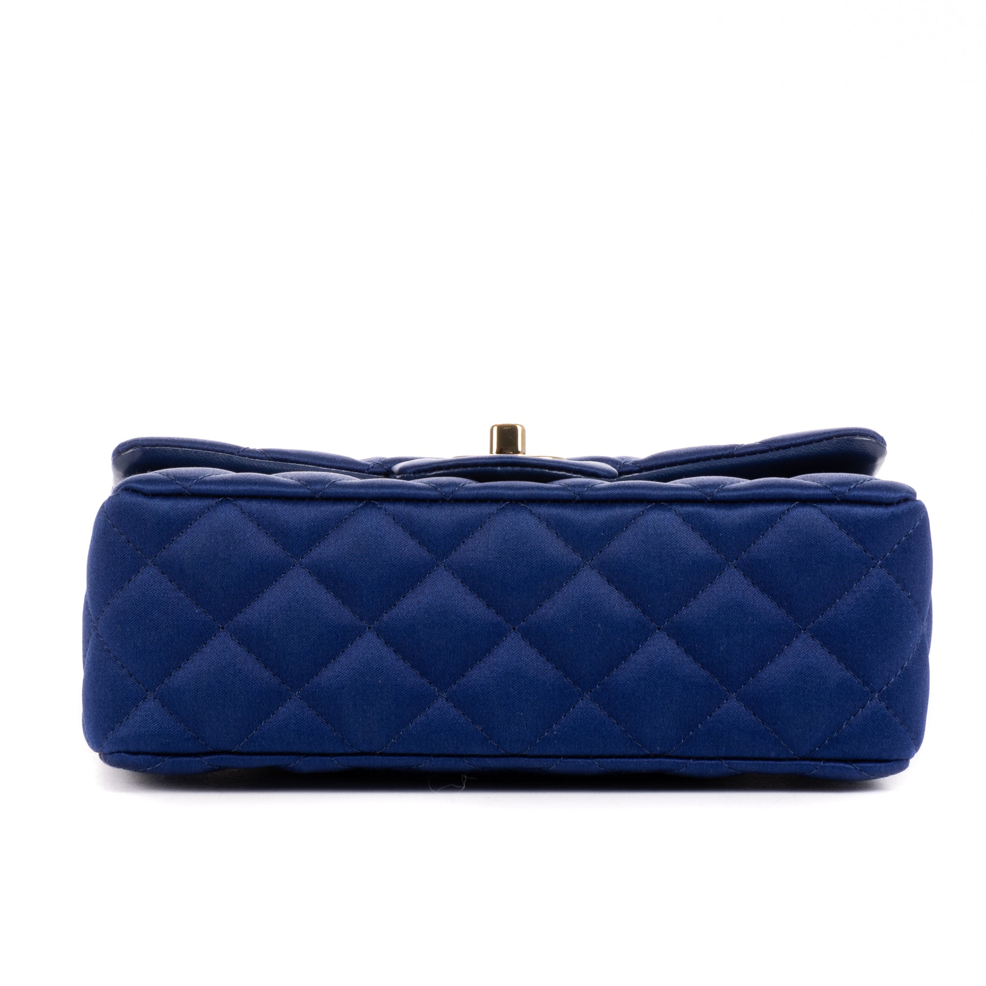 Shoulder Bag Classic Flap Satin Blue Satin