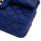 Shoulder Bag Classic Flap Satin Blue Satin