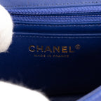 Shoulder Bag Classic Flap Satin Blue Satin