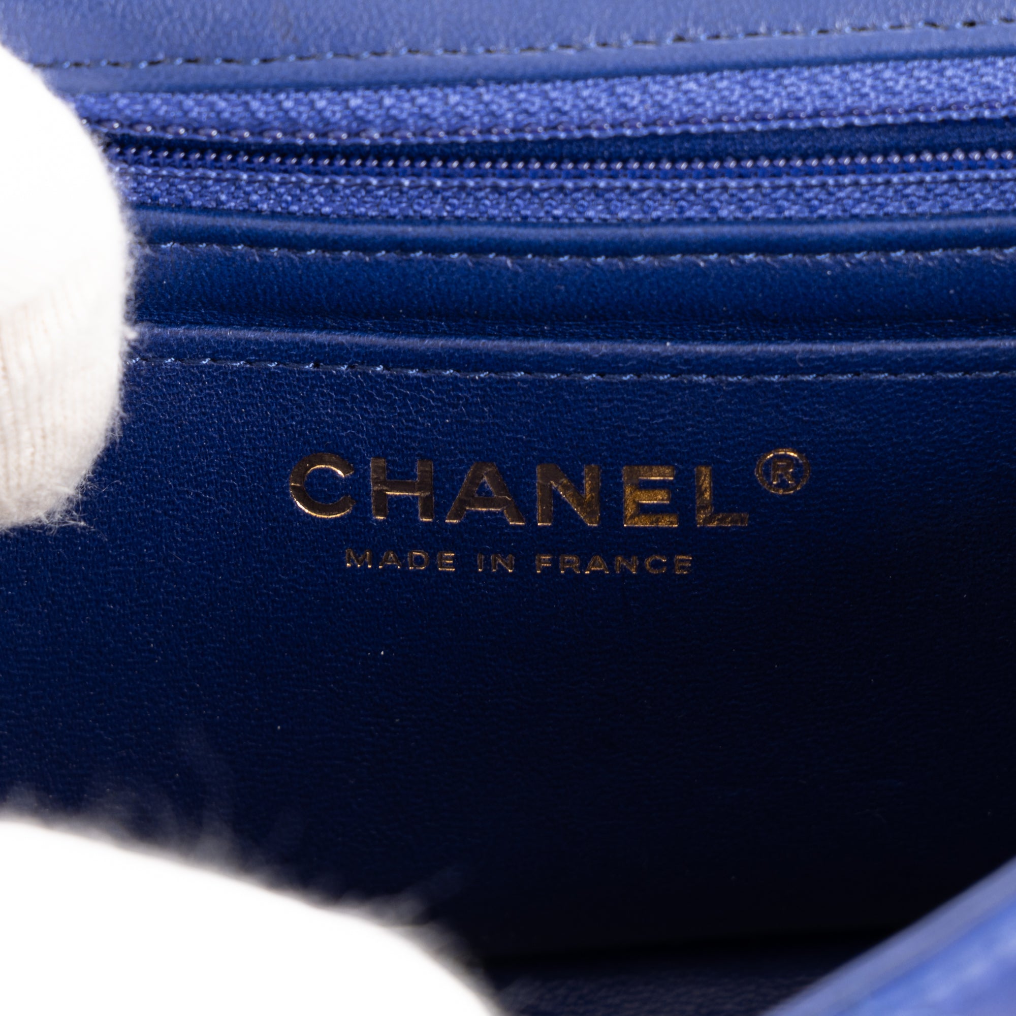 Shoulder Bag Classic Flap Satin Blue Satin