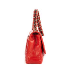 Shoulder Bag Ltd. Ed. Classic Jumbo Flap Red Lambskin Quilted Leather