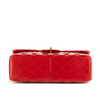 Shoulder Bag Ltd. Ed. Classic Jumbo Flap Red Lambskin Quilted Leather