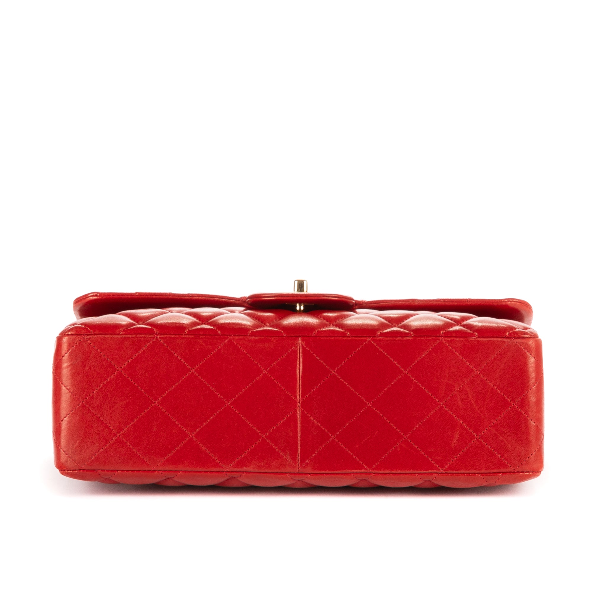 Shoulder Bag Ltd. Ed. Classic Jumbo Flap Red Lambskin Quilted Leather