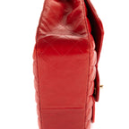 Shoulder Bag Ltd. Ed. Classic Jumbo Flap Red Lambskin Quilted Leather