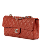 Shoulder Bag East West Flap Red Caviar Quilted Leather